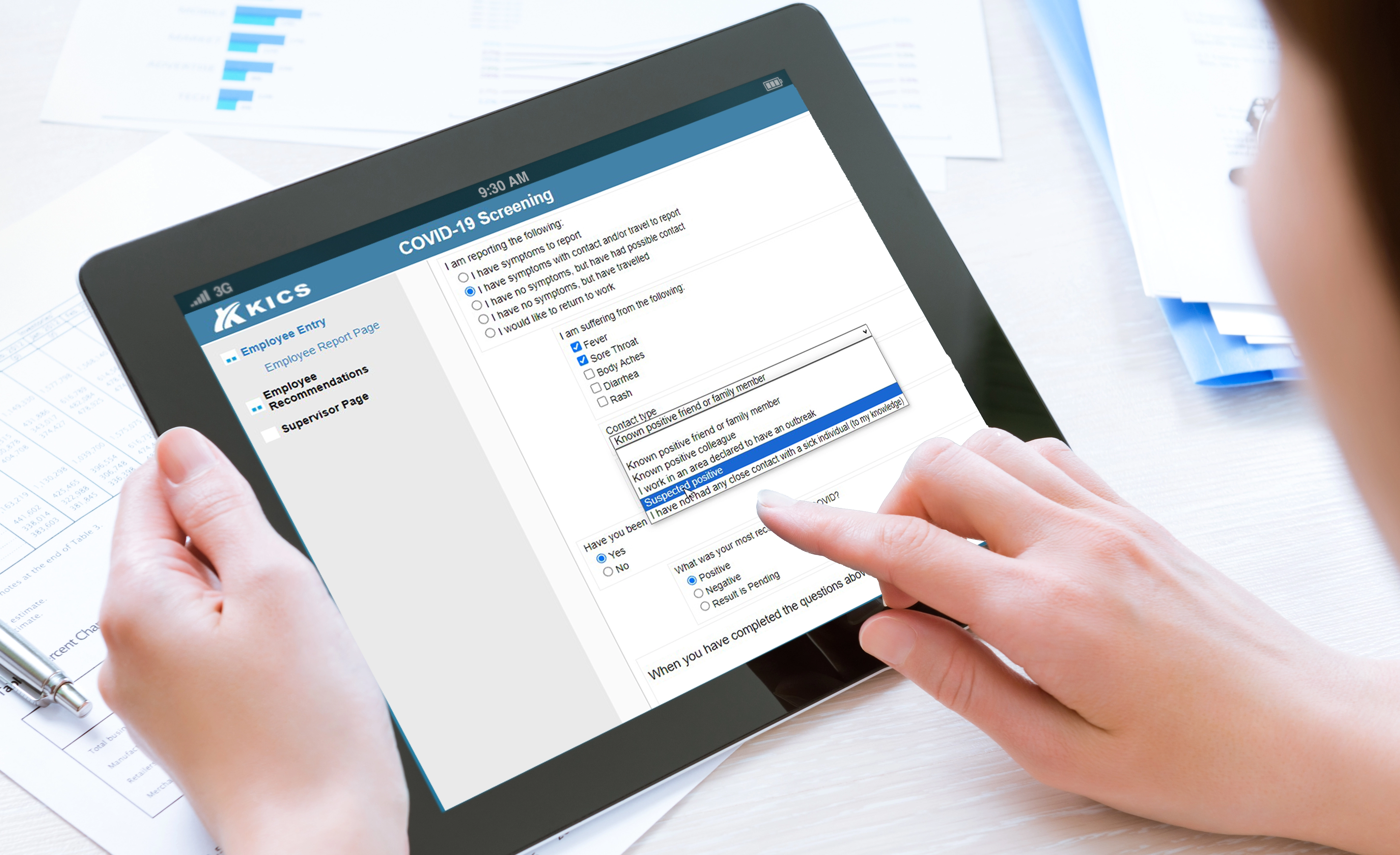 KICS form builder interface for creating custom health and safety data collection forms